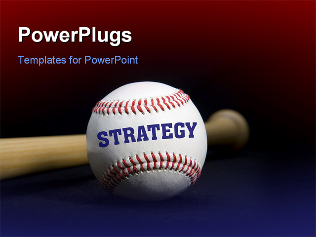 Powerpoint Template Baseball With Text Strategy Written With Baseball Bat 27524 Baseball Powerpoint Template