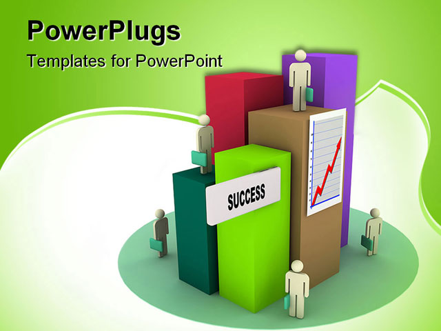 PowerPoint Template about success city, arrow, buildings