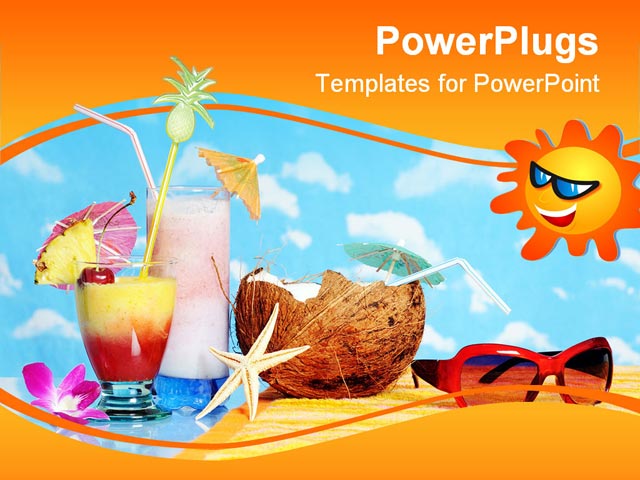 PowerPoint Template about berry, beverage, cherry