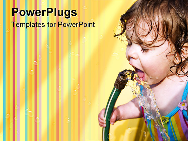 PowerPoint Template about children, clean, enjoy