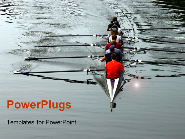 PowerPoint Template about success, boat, team