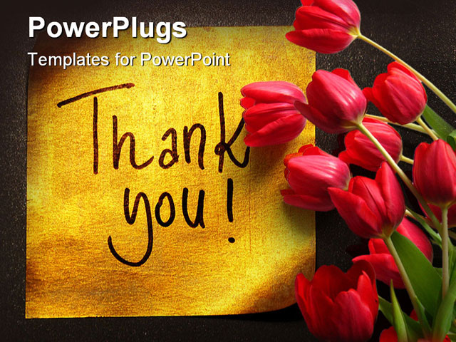 PowerPoint Template about thank you message, background, black