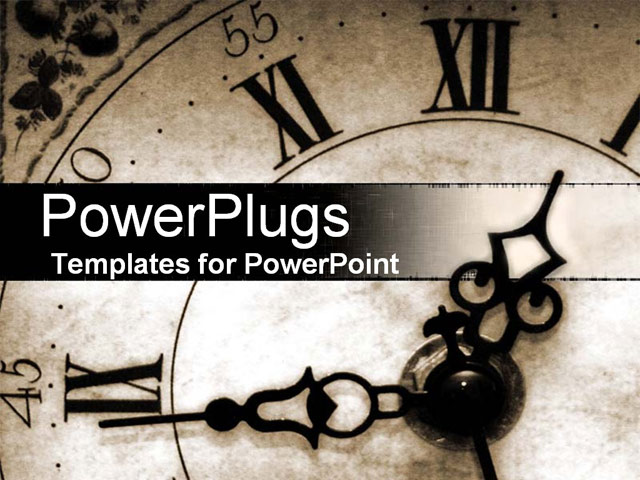 PowerPoint Template about antique, clock, time