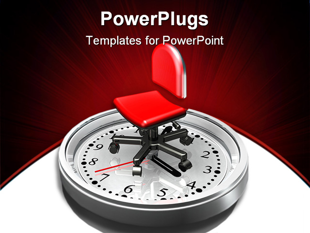 PowerPoint Template about time to rest, chair, clock