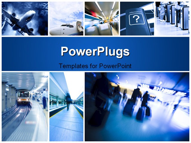 PowerPoint Template about travel, abstract, airline