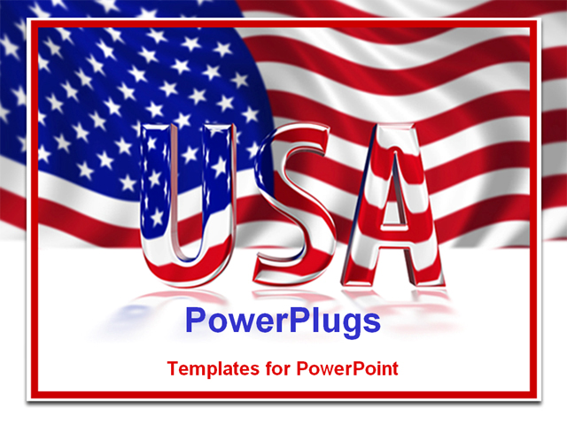 Powerpoint Template 3d Glossy Usa Text On An American Colored Background 30520 Microsoft Powerpoint Templates Usa