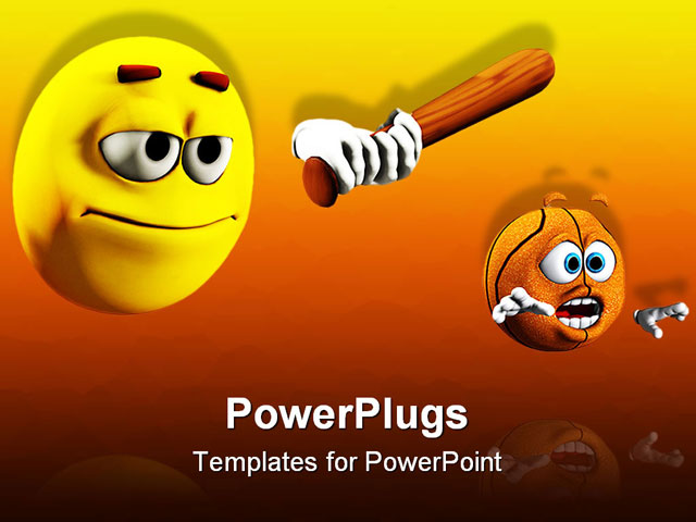 PowerPoint Template about cartoon violence, active, activity