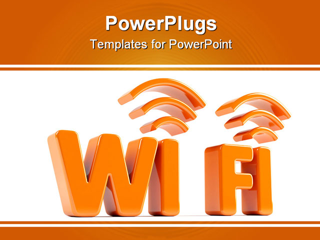 PowerPoint Template about wi fi, antenna, broadcast