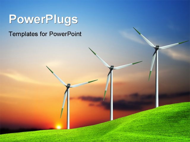 PowerPoint Template about environment, wind power, nature