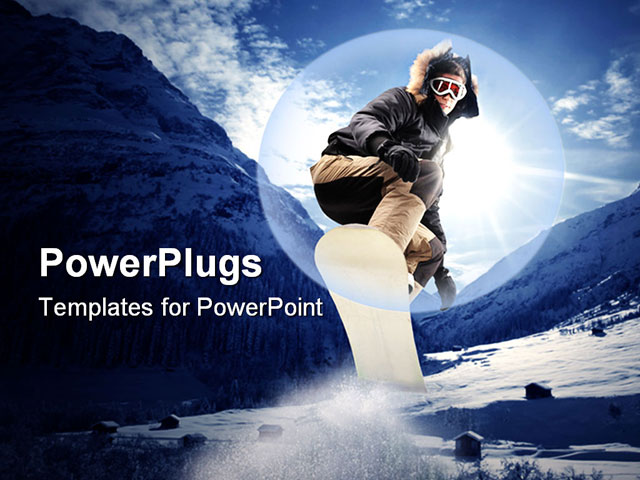 PowerPoint Template about winter, sport, active