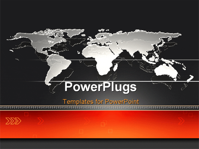 PowerPoint Template about animated, world, map